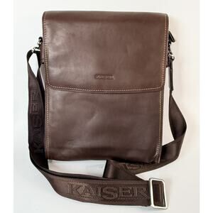 Kaiser Vintage Leather Messenger Bag Brown Distressed Crossbody Satchel